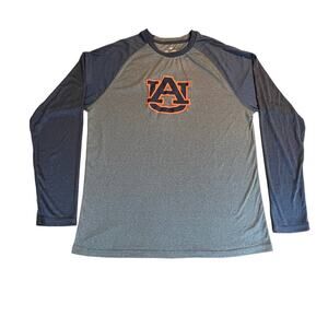 UA Auburn‎ Tigers Gray Blue Raglan Long Sleeve Shirt Colosseum Athletics Mens XL
